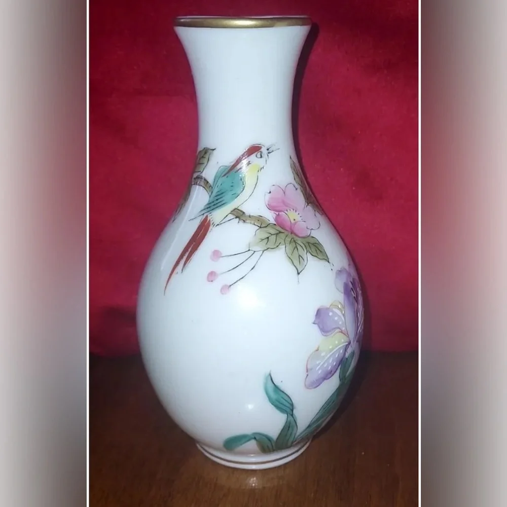 Vintage  Asian China Chinese Mini Porcelain Painted Lotus - Picture 6 of 14